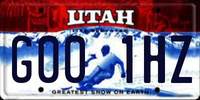 UT license plate G001HZ