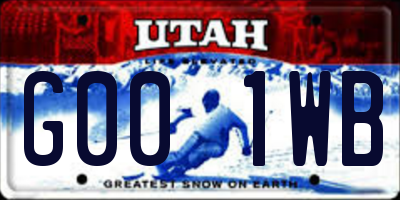 UT license plate G001WB