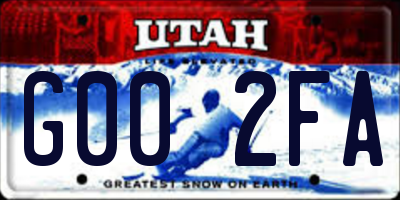 UT license plate G002FA