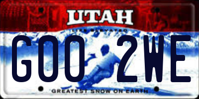 UT license plate G002WE
