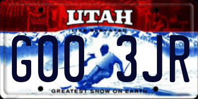 UT license plate G003JR