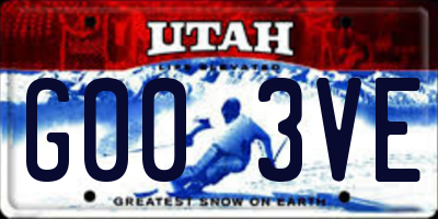 UT license plate G003VE