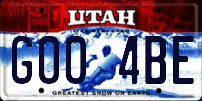 UT license plate G004BE