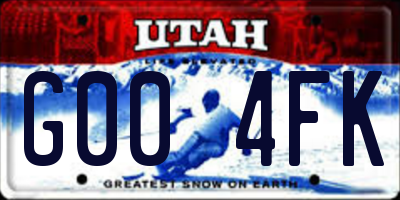 UT license plate G004FK