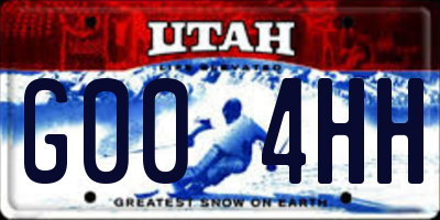 UT license plate G004HH