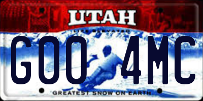 UT license plate G004MC