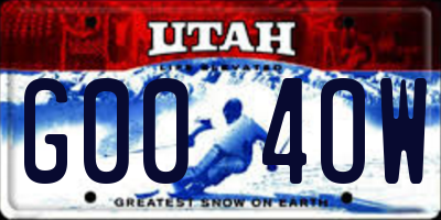 UT license plate G004OW
