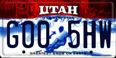 UT license plate G005HW