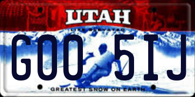UT license plate G005IJ