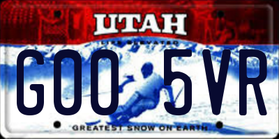 UT license plate G005VR