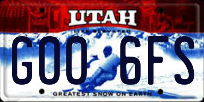 UT license plate G006FS