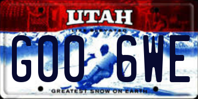UT license plate G006WE