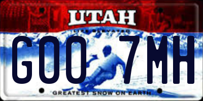 UT license plate G007MH