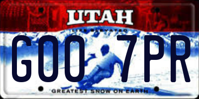 UT license plate G007PR