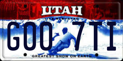 UT license plate G007TI