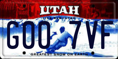UT license plate G007VF