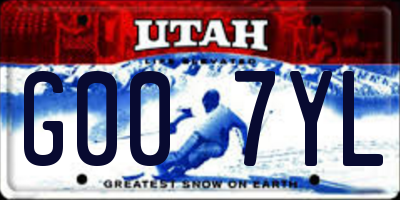 UT license plate G007YL