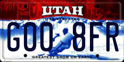 UT license plate G008FR