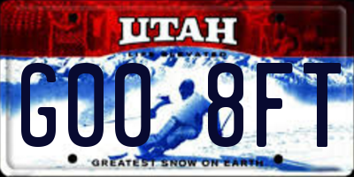 UT license plate G008FT