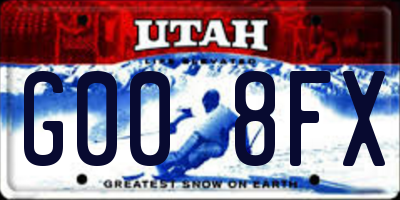 UT license plate G008FX