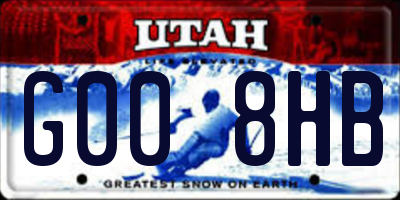 UT license plate G008HB