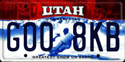 UT license plate G008KB