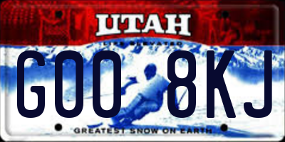 UT license plate G008KJ