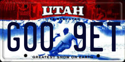 UT license plate G009ET