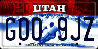 UT license plate G009JZ