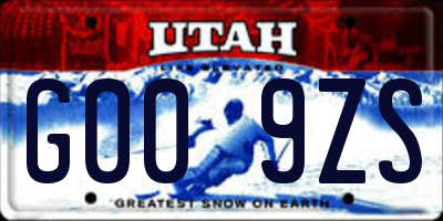 UT license plate G009ZS