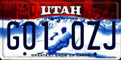 UT license plate G010ZJ