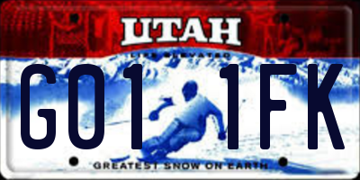 UT license plate G011FK