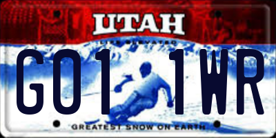 UT license plate G011WR