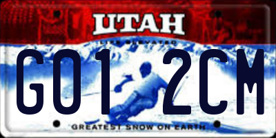 UT license plate G012CM