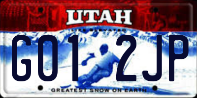 UT license plate G012JP