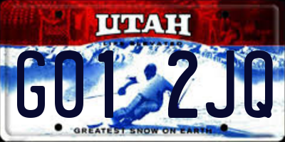 UT license plate G012JQ