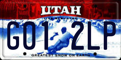 UT license plate G012LP