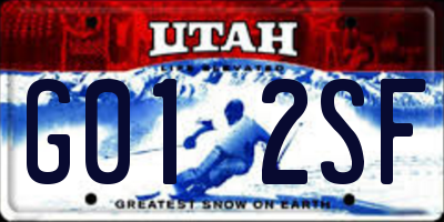 UT license plate G012SF