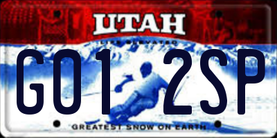 UT license plate G012SP