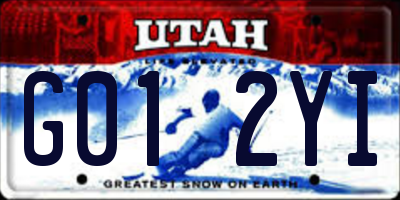 UT license plate G012YI