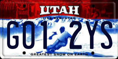 UT license plate G012YS