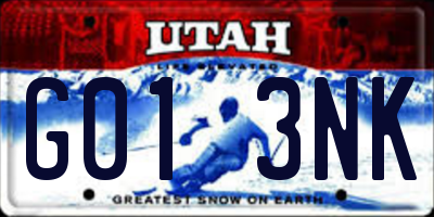 UT license plate G013NK