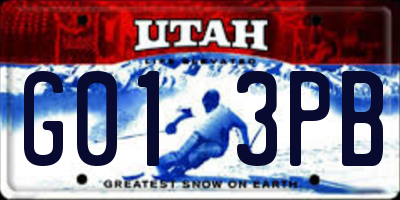 UT license plate G013PB