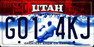 UT license plate G014KJ