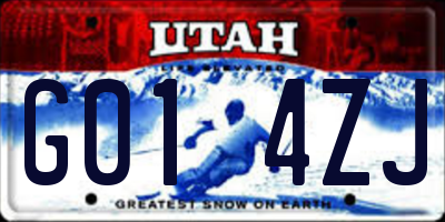 UT license plate G014ZJ