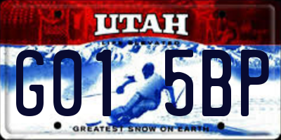 UT license plate G015BP