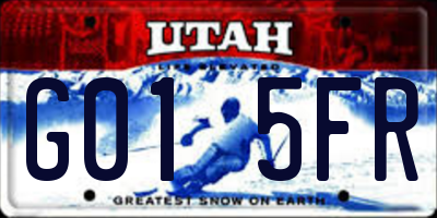 UT license plate G015FR
