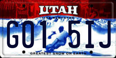 UT license plate G015IJ