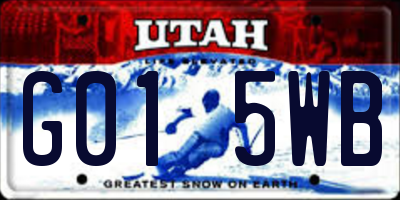 UT license plate G015WB