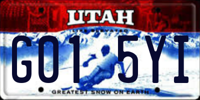 UT license plate G015YI